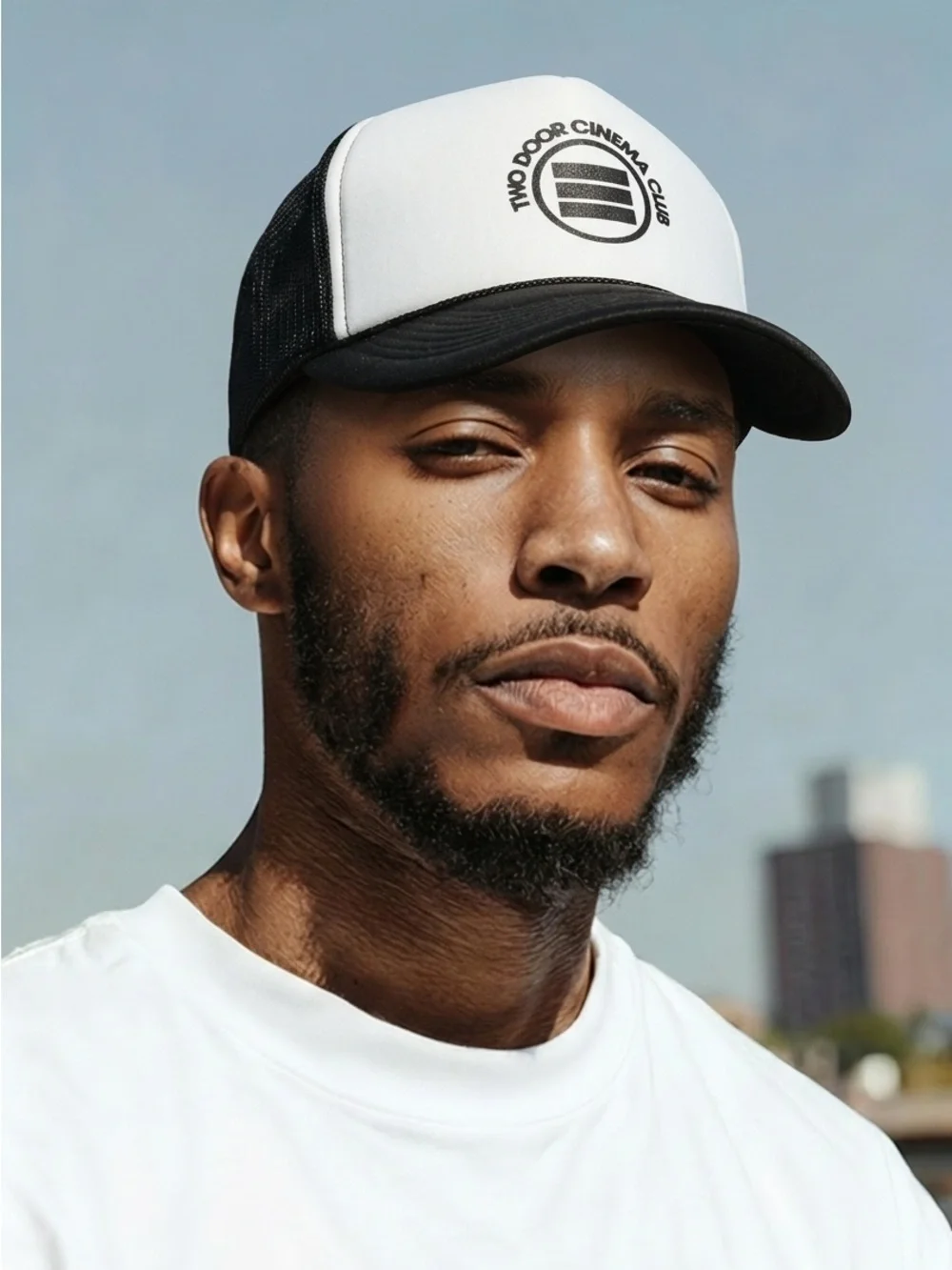 NWT Two Door Cinema Club White Black Adjustable Trucker Cap Baseball Hat
